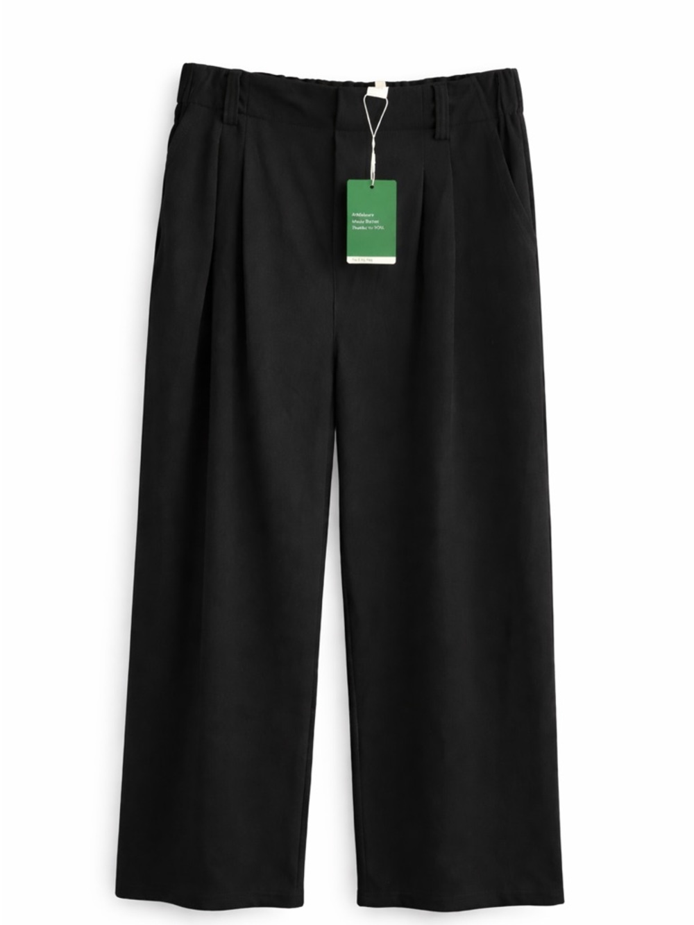 NWT Halara Black Wide Leg Slacks • Elastic Waist • Pockets • Belt Loops
